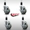 Service Caster 4'' SS Gray Poly Swivel 1-3/8'' Expanding Stem Caster Set with Brake, 4PK SCC-SSEX20S414-PPUB-TLB-138-4 - alternate 3
